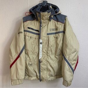 Vintage Phenix Ski Jacket 2 Pc Vest Combo Convertible Creme Gray Size Medium